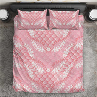 Soft Pink Mermaid Puakenikeni Maile Lei Bedding Set
