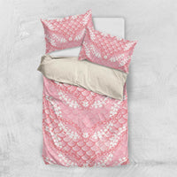 Soft Pink Mermaid Puakenikeni Maile Lei Bedding Set
