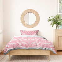 Soft Pink Mermaid Puakenikeni Maile Lei Bedding Set