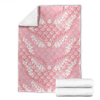 Soft Pink Mermaid Puakenikeni Maile Lei Blanket