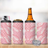 Soft Pink Mermaid Puakenikeni Maile Lei 4 in 1 Can Cooler Tumbler LT01 - Polynesian Pride
