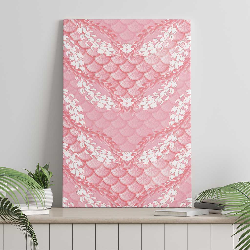 Soft Pink Mermaid Puakenikeni Maile Lei Canvas Wall Art LT01 - Polynesian Pride
