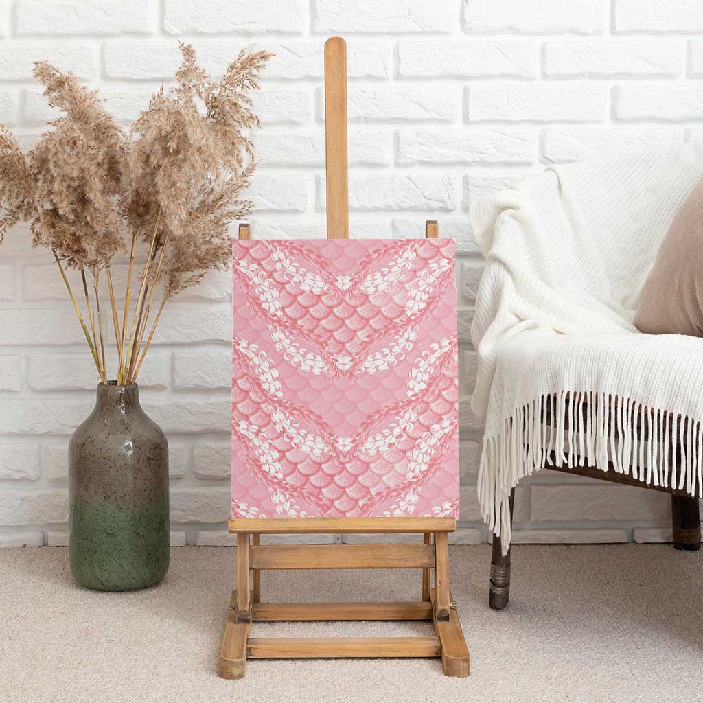 Soft Pink Mermaid Puakenikeni Maile Lei Canvas Wall Art LT01 - Polynesian Pride
