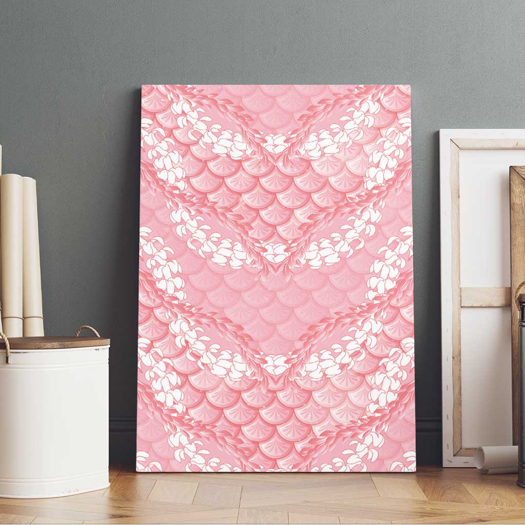 Soft Pink Mermaid Puakenikeni Maile Lei Canvas Wall Art LT01 - Polynesian Pride