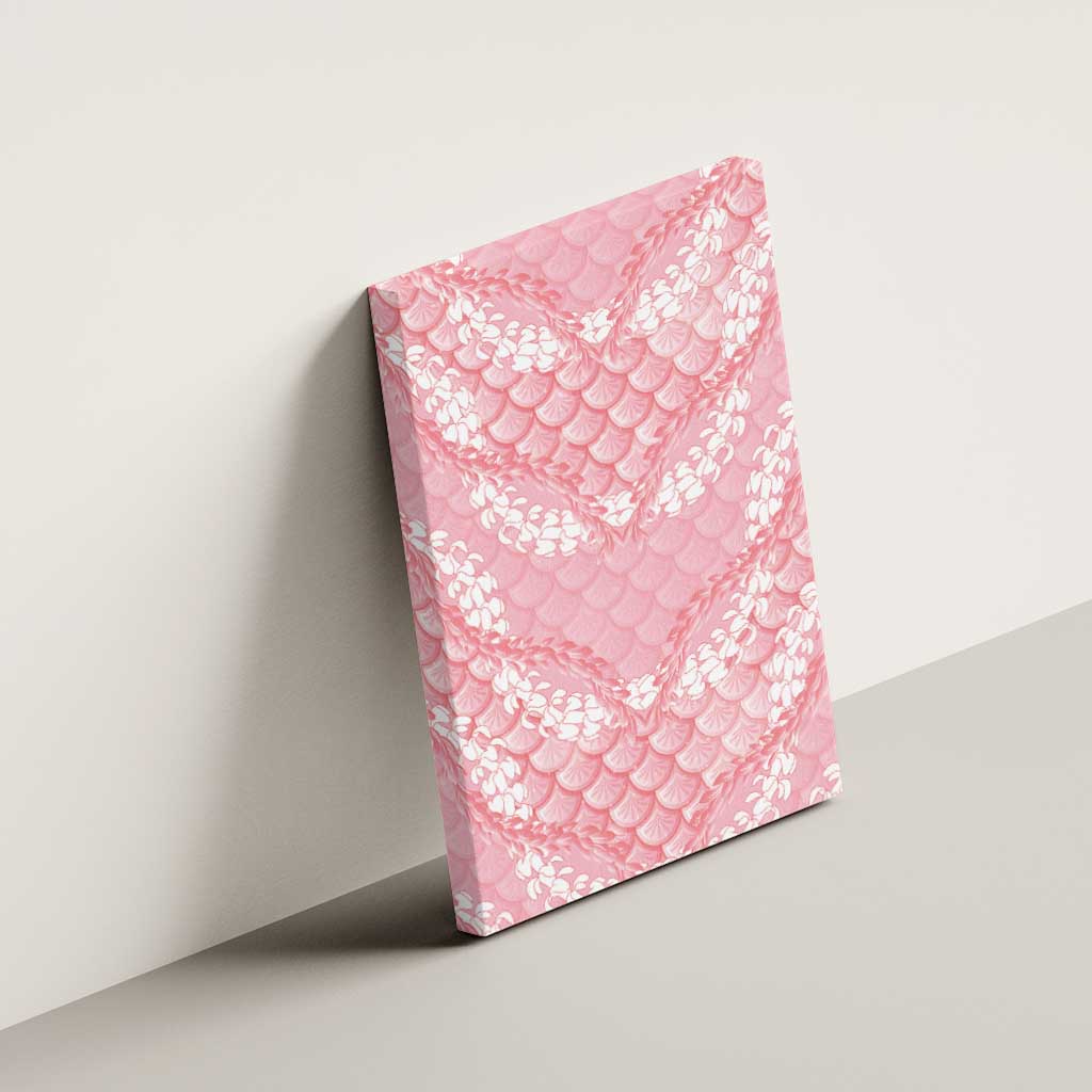 Soft Pink Mermaid Puakenikeni Maile Lei Canvas Wall Art LT01 - Polynesian Pride