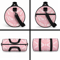 Soft Pink Mermaid Puakenikeni Maile Lei Duffle Bag
