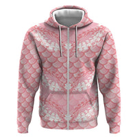 Soft Pink Mermaid Puakenikeni Maile Lei Hoodie