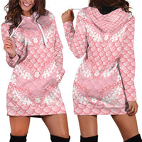 Soft Pink Mermaid Puakenikeni Maile Lei Hoodie Dress LT01 - Polynesian Pride