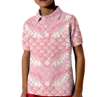 Soft Pink Mermaid Puakenikeni Maile Lei Kid Polo Shirt LT01 Kid Pink - Polynesian Pride
