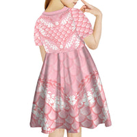 Soft Pink Mermaid Puakenikeni Maile Lei Kid Short Sleeve Dress