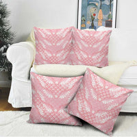 Soft Pink Mermaid Puakenikeni Maile Lei Pillow Cover