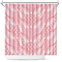 Soft Pink Mermaid Puakenikeni Maile Lei Shower Curtain LT01 Pink - Polynesian Pride