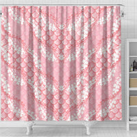 Soft Pink Mermaid Puakenikeni Maile Lei Shower Curtain LT01 - Polynesian Pride