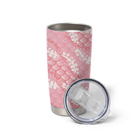 Soft Pink Mermaid Puakenikeni Maile Lei Tumbler Cup