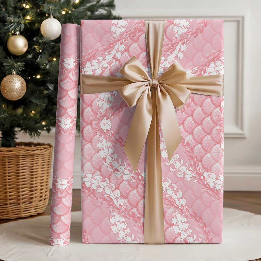 Soft Pink Mermaid Puakenikeni Maile Lei Wrapping Paper LT01 - Polynesian Pride