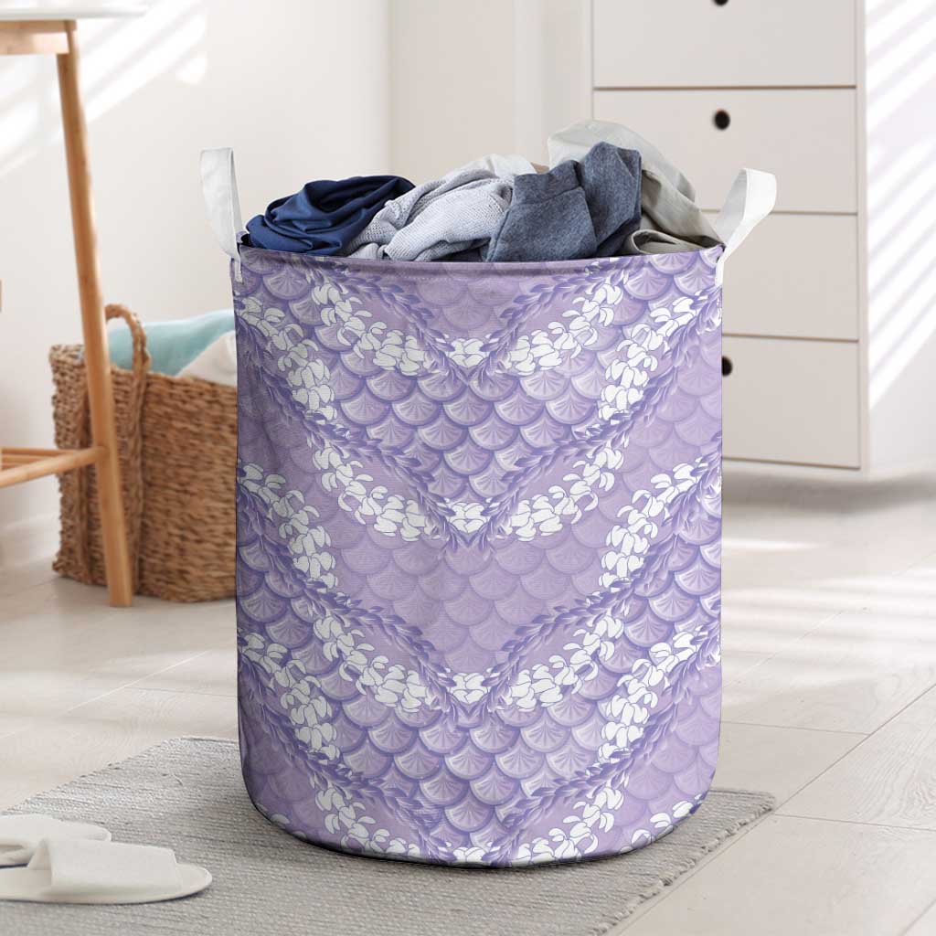 Lilac Mermaid Puakenikeni Maile Lei Laundry Basket LT01 Purple - Polynesian Pride
