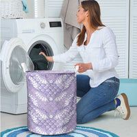 Lilac Mermaid Puakenikeni Maile Lei Laundry Basket LT01 - Polynesian Pride