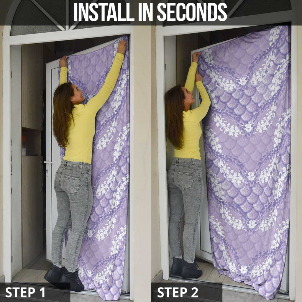 Lilac Mermaid Puakenikeni Maile Lei Door Cover LT01 - Polynesian Pride