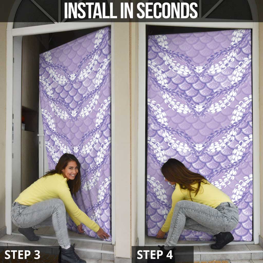 Lilac Mermaid Puakenikeni Maile Lei Door Cover LT01 - Polynesian Pride