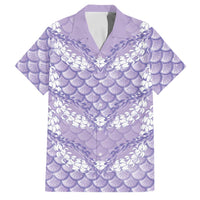 Lilac Mermaid Puakenikeni Maile Lei Family Matching Off Shoulder Short Dress and Hawaiian Shirt LT01 Dad's Shirt - Short Sleeve Purple - Polynesian Pride