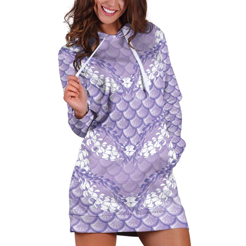 Lilac Mermaid Puakenikeni Maile Lei Hoodie Dress LT01 Purple - Polynesian Pride