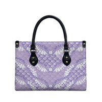 Lilac Mermaid Puakenikeni Maile Lei Leather Bag