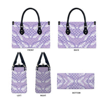 Lilac Mermaid Puakenikeni Maile Lei Leather Bag