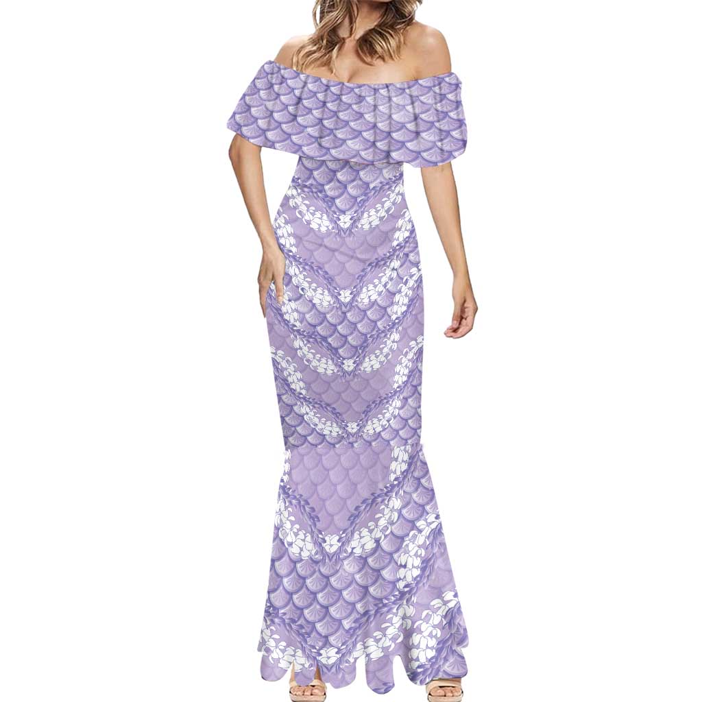 Lilac Mermaid Puakenikeni Maile Lei Mermaid Dress