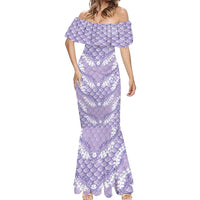 Lilac Mermaid Puakenikeni Maile Lei Mermaid Dress