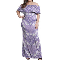 Lilac Mermaid Puakenikeni Maile Lei Off Shoulder Maxi Dress LT01 Women Purple - Polynesian Pride