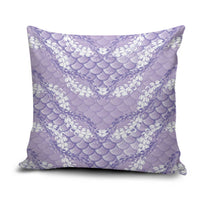Lilac Mermaid Puakenikeni Maile Lei Pillow Cover