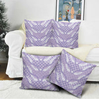 Lilac Mermaid Puakenikeni Maile Lei Pillow Cover