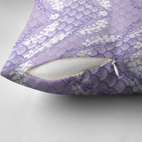 Lilac Mermaid Puakenikeni Maile Lei Pillow Cover