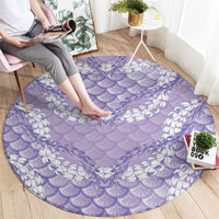 Lilac Mermaid Puakenikeni Maile Lei Round Carpet