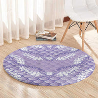 Lilac Mermaid Puakenikeni Maile Lei Round Carpet