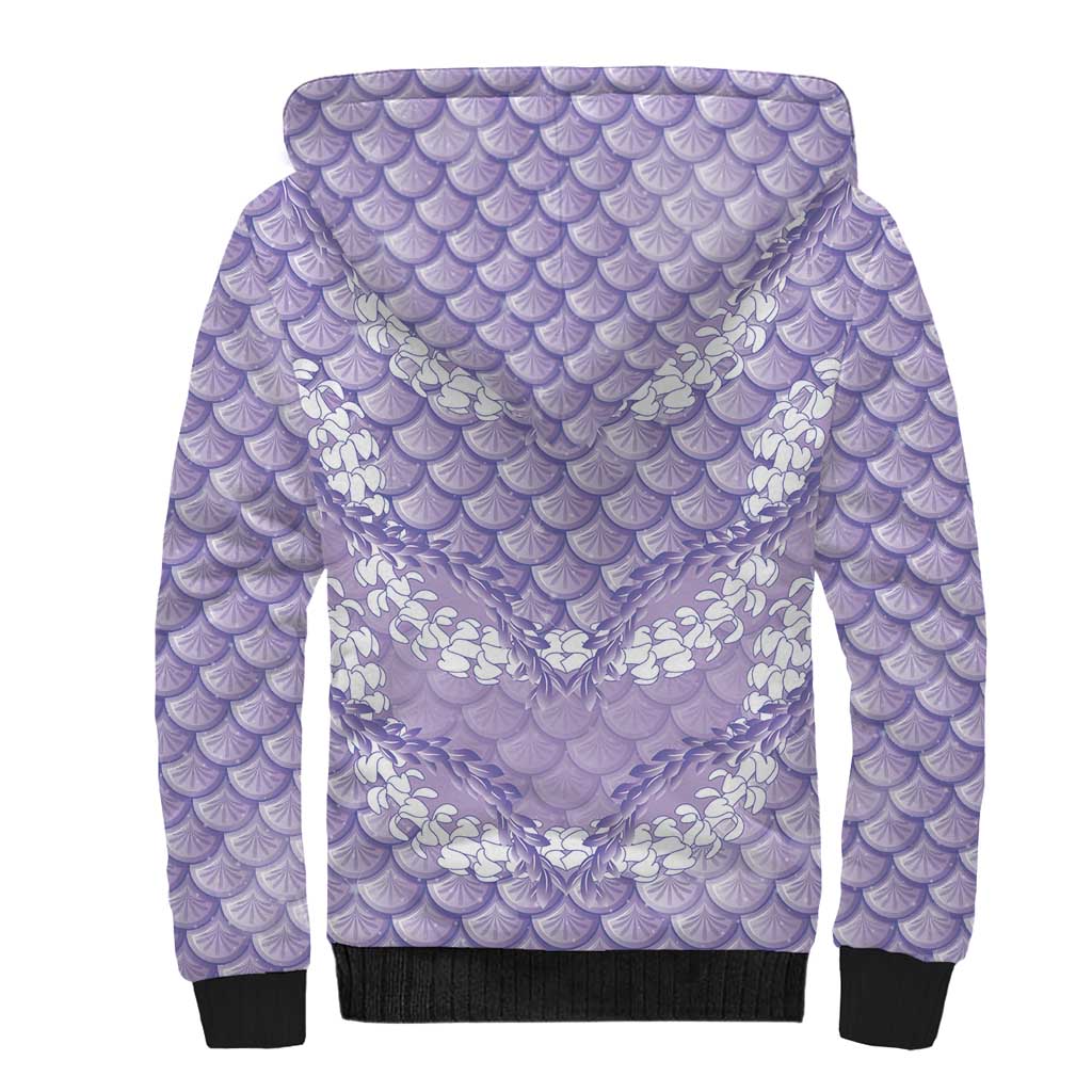 Lilac Mermaid Puakenikeni Maile Lei Sherpa Hoodie