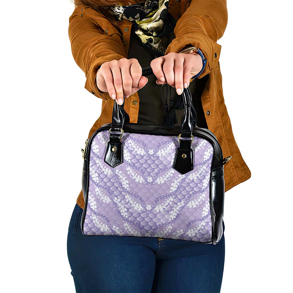 Lilac Mermaid Puakenikeni Maile Lei Shoulder Handbag
