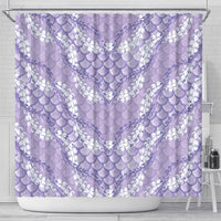 Lilac Mermaid Puakenikeni Maile Lei Shower Curtain
