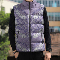 Lilac Mermaid Puakenikeni Maile Lei Sleeveless Puffer Jacket