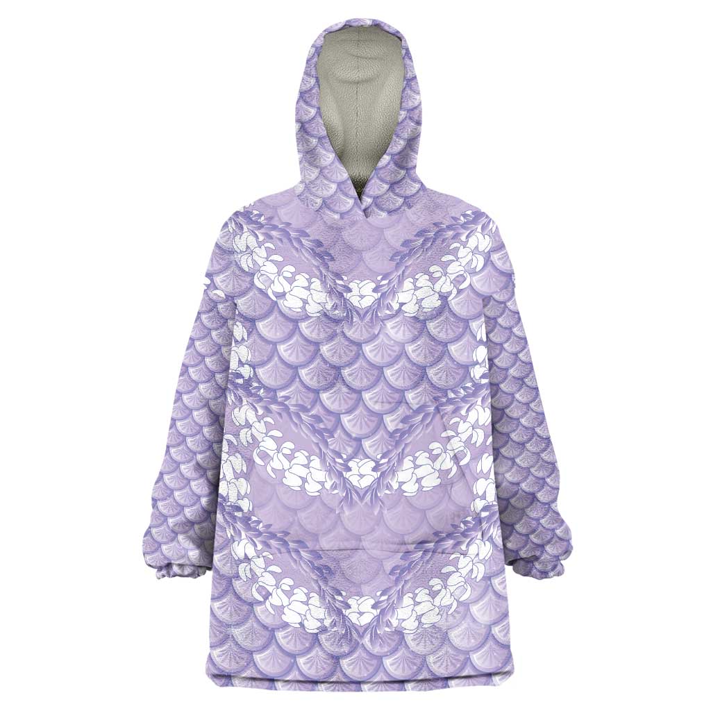 Lilac Mermaid Puakenikeni Maile Lei Wearable Blanket Hoodie