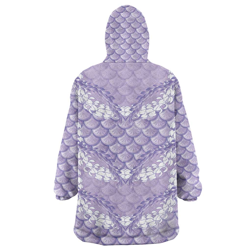 Lilac Mermaid Puakenikeni Maile Lei Wearable Blanket Hoodie