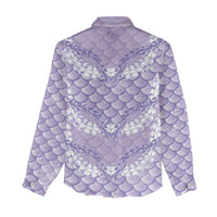 Lilac Mermaid Puakenikeni Maile Lei Women Casual Shirt LT01 - Polynesian Pride