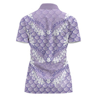 Lilac Mermaid Puakenikeni Maile Lei Women Polo Shirt LT01 - Polynesian Pride