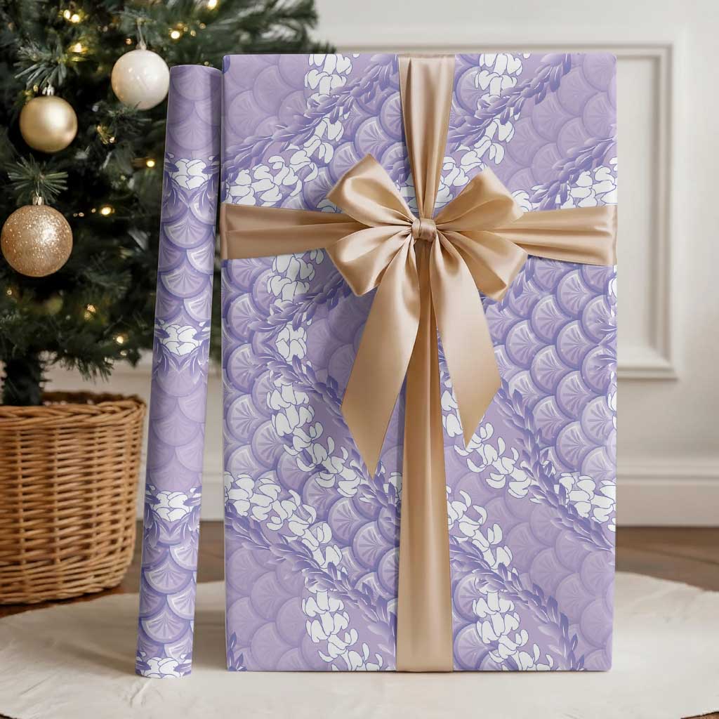 Lilac Mermaid Puakenikeni Maile Lei Wrapping Paper