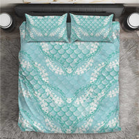 Light Turquoise Mermaid Puakenikeni Maile Lei Bedding Set