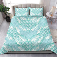 Light Turquoise Mermaid Puakenikeni Maile Lei Bedding Set