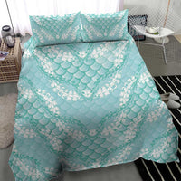 Light Turquoise Mermaid Puakenikeni Maile Lei Bedding Set