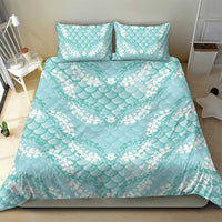 Light Turquoise Mermaid Puakenikeni Maile Lei Bedding Set