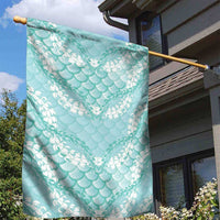 Light Turquoise Mermaid Puakenikeni Maile Lei Garden Flag