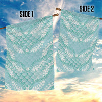 Light Turquoise Mermaid Puakenikeni Maile Lei Garden Flag